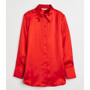 Red Satin Blouse